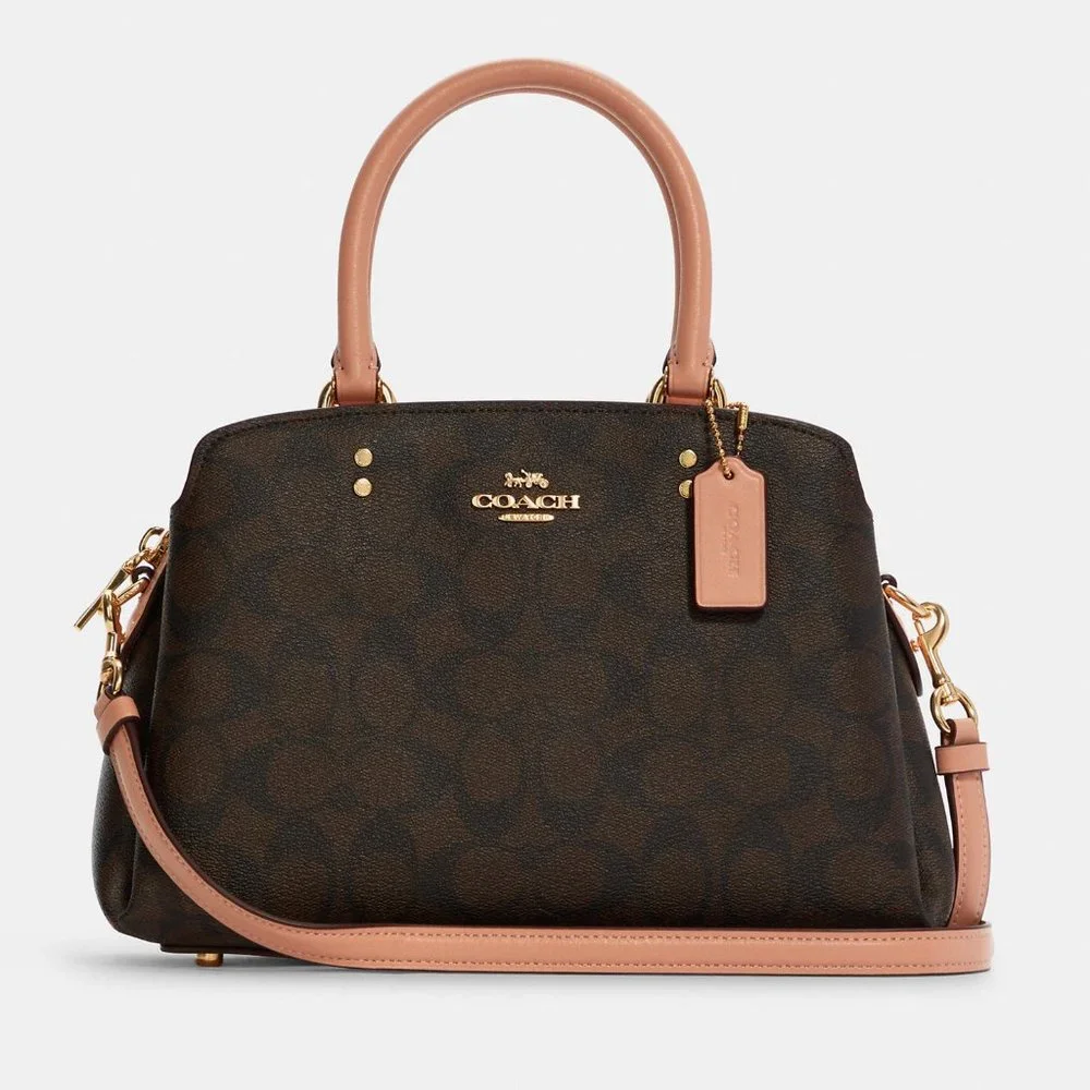 NEW Coach Katy Satchel in Signature Canvas & Shell Pink - Picture 1 of 9
